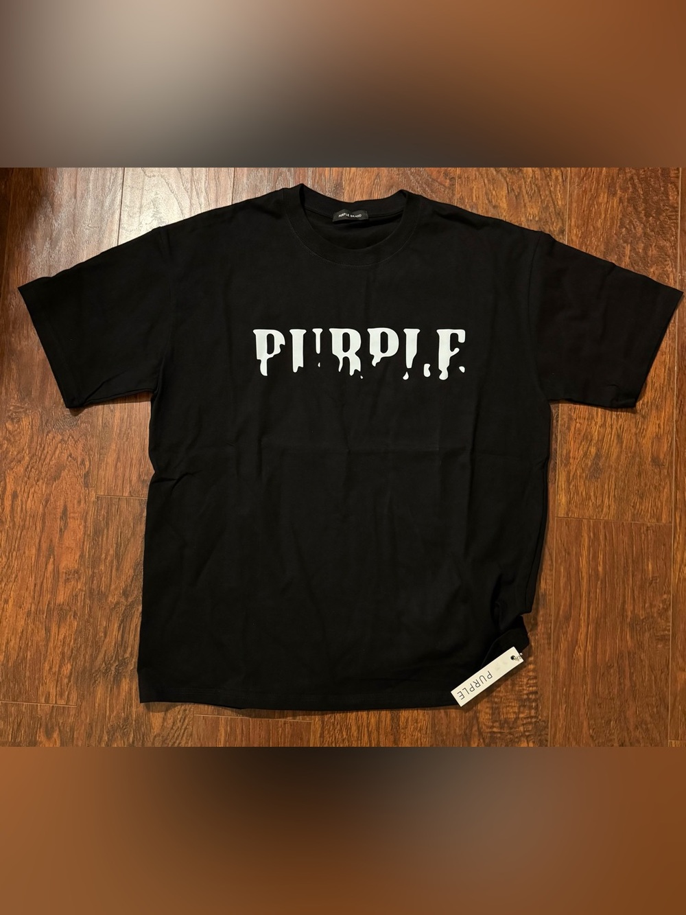 Purple Brand Men's T-Shirt size XL black drip letter